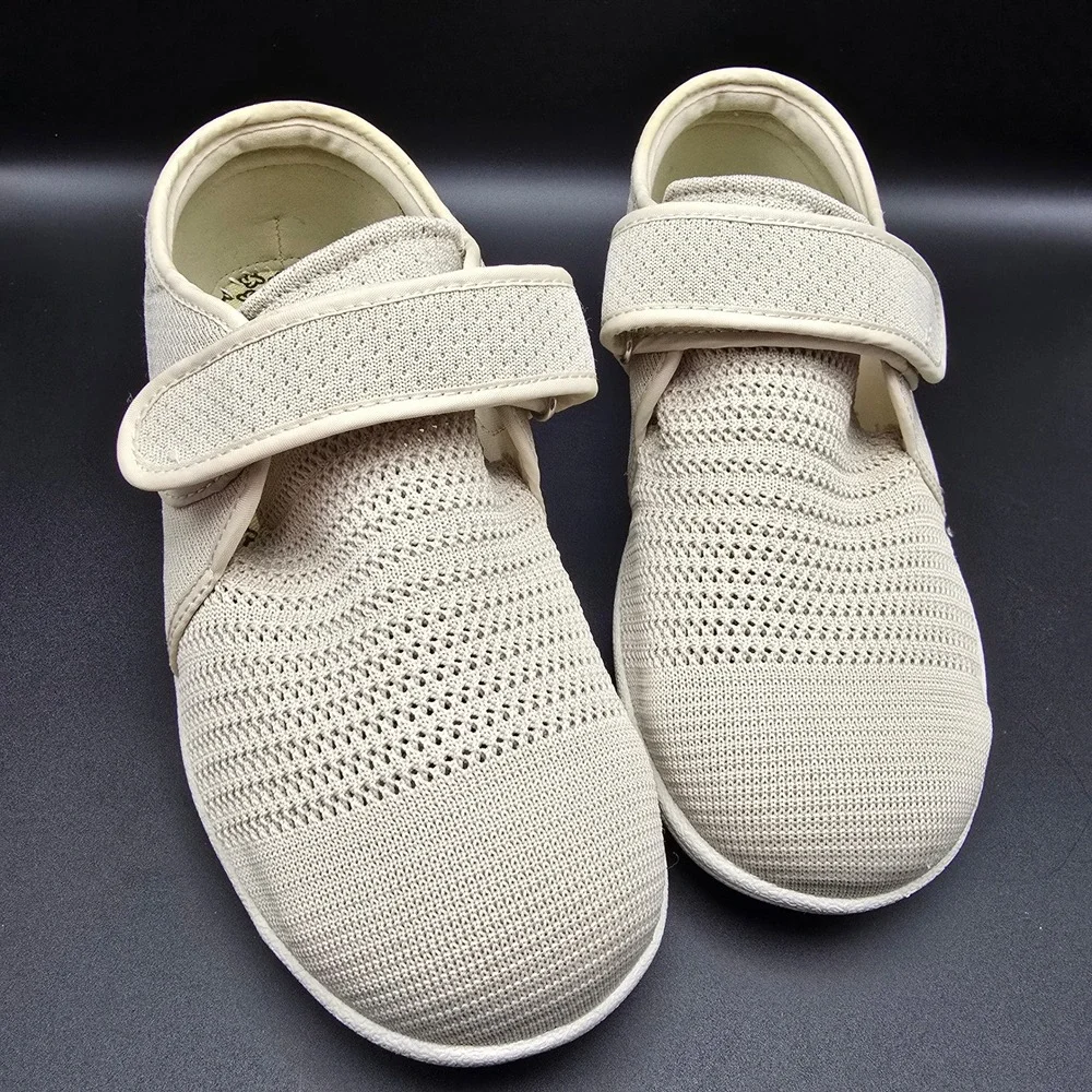 Youyun Comfort Strap Knit Walking Shoes Beige  Womens 10  Mens‎ 9